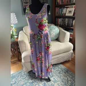 April Cornell California Rose Jersey Dress Sz L NWT